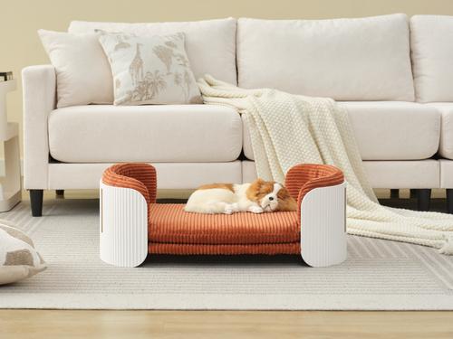 Show full view: Zeus & Ruta Huskey Dog Bed, Orange/White, 33.66 x 20.08 x 10.24-in slide 7 of 7