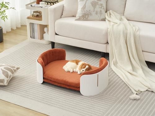 Show full view: Zeus & Ruta Huskey Dog Bed, Orange/White, 33.66 x 20.08 x 10.24-in slide 4 of 7