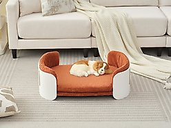Zeus & Ruta Huskey Dog Bed, Orange/White, 33.66 x 20.08 x 10.24-in