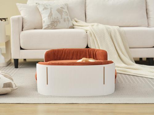 Show full view: Zeus & Ruta Huskey Dog Bed, Orange/White, 40.55 x 28.74 x 10.24-in slide 7 of 7