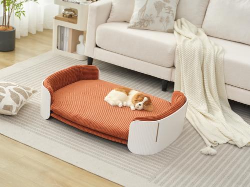 Show full view: Zeus & Ruta Huskey Dog Bed, Orange/White, 40.55 x 28.74 x 10.24-in slide 3 of 7