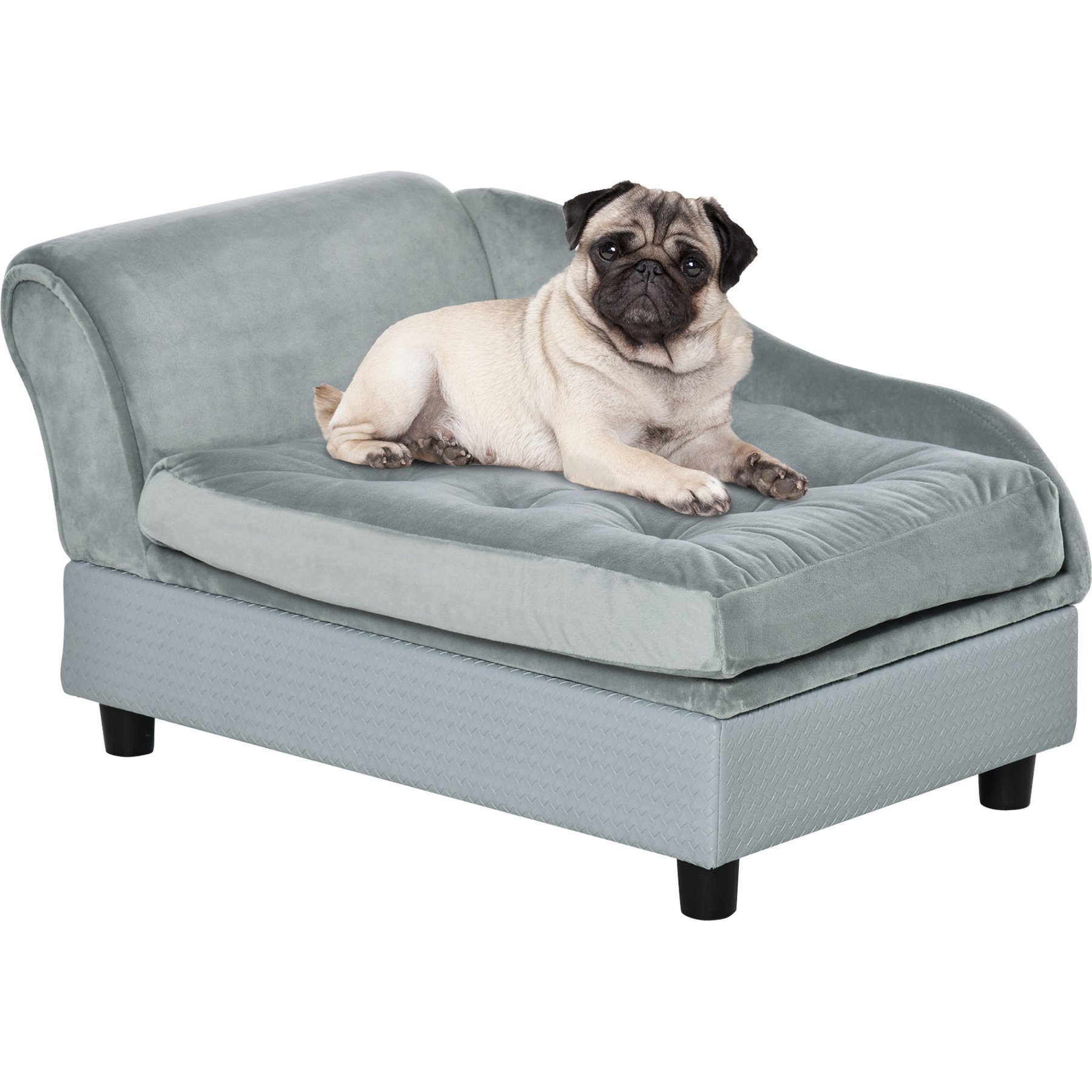 Zeus & Ruta Hidden Storage Dog Bed, 30 x 17.75 x 16.25-in, Gray