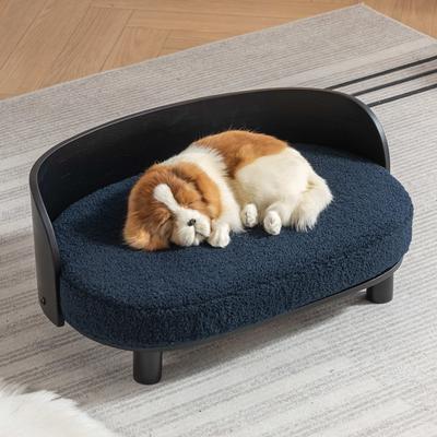 Show full view: Zeus & Ruta Corgi Dog Bed, 25.98 x 15.75 x 10.63-in, Black/Blue slide 2 of 7