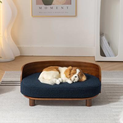 Show full view: Zeus & Ruta Corgi Dog Bed, 25.98 x 15.75 x 10.63-in, Walnut/Black slide 7 of 8