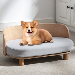 Zeus & Ruta Corgi Dog Bed, 25.98 x 15.75 x 10.63-in, Natural/White