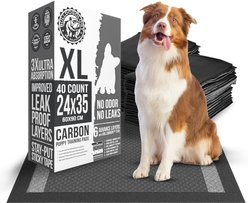 Bulldogology Pet Solutions Carbon Black Puppy Training Pads, 24 x 35-in, 40 count