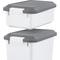 Show in main carousel: IRIS 3-Piece WeatherPro Airtight Stackable Dog, Cat & Bird Food Storage Container Combo with Scoop & Treat Box, White/Gray, 41-lb slide 7 of 11