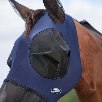 Show full view: WeatherBeeta ComFiTec Luxe Bug Eye Saver Horse Fly Mask with Ears & Nose, Navy/Black, Small Pony slide 3 of 5