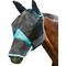 Show in main carousel: WeatherBeeta ComFiTec Deluxe Fine Mesh Horse Fly Mask with Ears & Nose, Black/Turquoise, Full slide 4 of 5