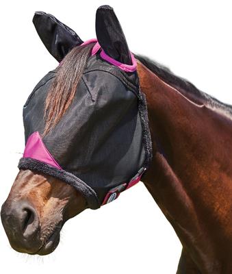 Show full view: WeatherBeeta ComFiTec Deluxe Durable Mesh Horse Fly Mask with Ears, Black/Purple, Full slide 4 of 5