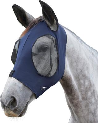 Show full view: WeatherBeeta Deluxe Stretch Bug Eye Saver Horse Fly Mask with Ears, Navy/Black, Pony slide 3 of 3