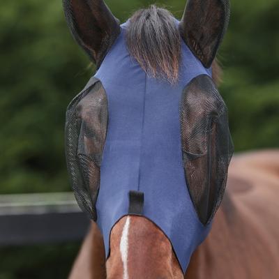 Show full view: WeatherBeeta Deluxe Stretch Bug Eye Saver Horse Fly Mask with Ears, Navy/Black, Pony slide 2 of 3