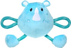 Patchwork Pet Rambo the Rhino Squeaky Dog Rope Tug Toy