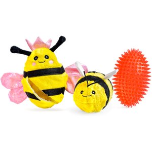 Patchwork Pet Prickles Queen Bee with Bumble Bee Tough Dog Ball