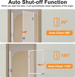 LovMor 61-in Extra Tall Adjustable Width with 4.13-in Extension Dog & Cat Gate, White, 34.3 to 36.7-in slide 2 of 8