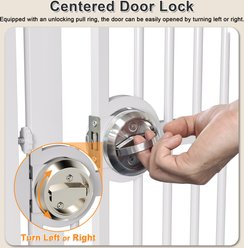 LovMor 61-in Extra Tall Adjustable Width Dog & Cat Gate, White, 30.2 to 32.6-in slide 2 of 8