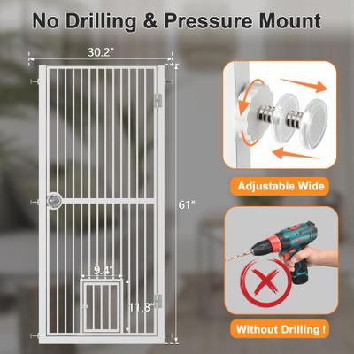 Show full view: LovMor 61-in Extra Tall Adjustable Width Dog & Cat Gate, White, 30.2 to 32.6-in slide 2 of 9