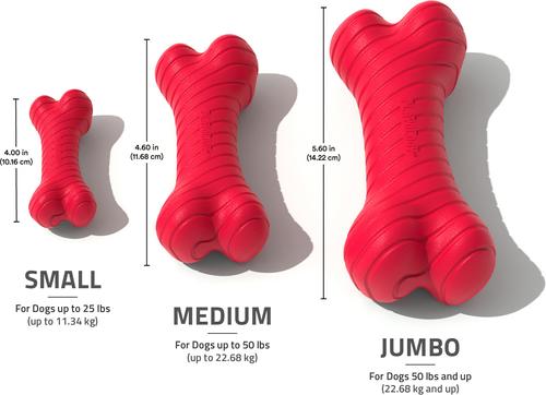 Show full view: Playology Christmas Holiday Gravy Scented Dual Layer Bone Dog Toy, Red, Small 2-Pack slide 5 of 6