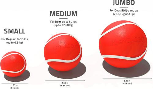 Show full view: Playology Christmas Holiday Gravy Scented Squeaky Chew Ball Dog Toy, Red, Medium slide 5 of 6