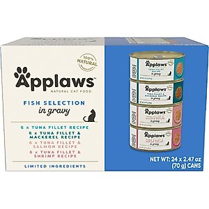 Applaws Fish Selection in Gravy Wet Cat Food, 2.47-oz can, case of 24