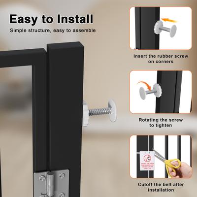 Show full view: LovMor 61-in Extra Tall Adjustable Width Dog & Cat Gate, Black, 30.2 to 32.6-in slide 6 of 10