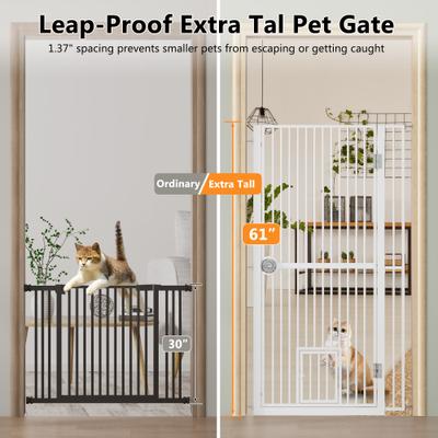 Show full view: LovMor 61-in Extra Tall Adjustable Width with 4.13-in Extension Dog & Cat Gate, White, 34.3 to 36.7-in slide 3 of 9