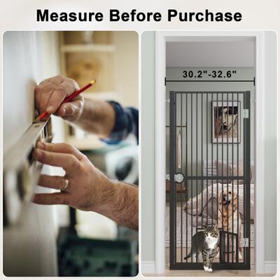 Show full view: LovMor 61-in Extra Tall Adjustable Width Dog & Cat Gate, Black, 30.2 to 32.6-in slide 7 of 10