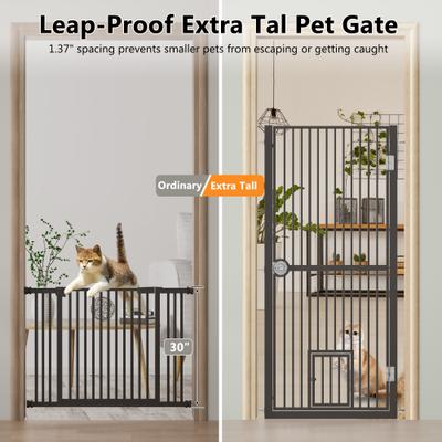 Show full view: LovMor 61-in Extra Tall Adjustable Width Dog & Cat Gate, Black, 30.2 to 32.6-in slide 4 of 10