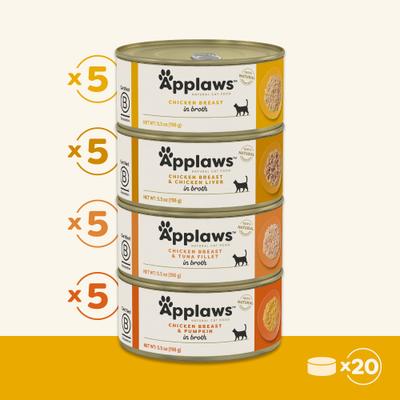 Show full view: Applaws Chicken Selection in Broth Wet Cat Food, 5.5-oz can, case of 20 slide 3 of 8