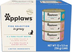 Applaws Fish Selection in Gravy Wet Cat Food, 5.5-oz can, case of 12