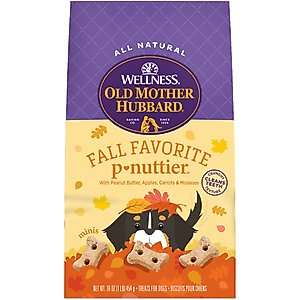 Old Mother Hubbard by Wellness Fall Favorite P-Nutter Oven-Baked Biscuits Dog Treats, 16-oz bag