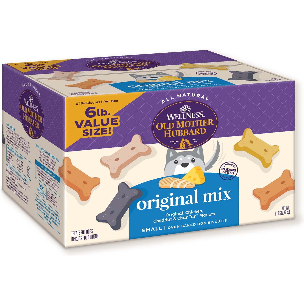 Old Mother Hubbard by Wellness Classic Original Mix Natural Small Oven-Baked Biscuits Dog Treats, 6-lb box