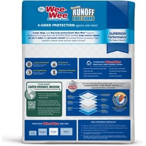 Wee-Wee Pads Superior Performance with Runoff Edge Guard Dog Pee Pads, X-Large, 28 x 34-in, 6 count