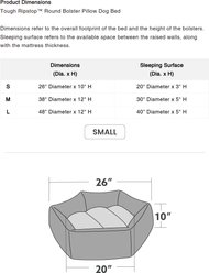 K9 Ballistics Tough Ripstop Round Bolster Dog Bed, Taupe Premium Finish, Small slide 2 of 3
