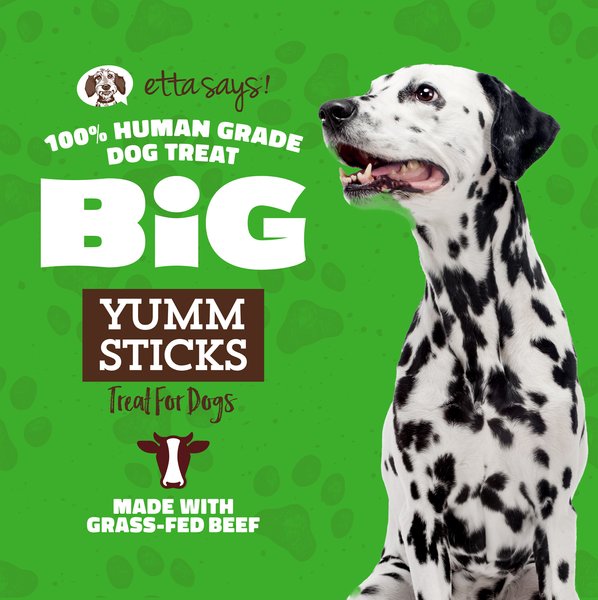 Etta Says! BIG Yumm Sticks Adult Grass-Fed Beef Human-Grade Jerky Dog Treats, 1.5-oz stick, case of 24