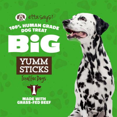 Show full view: Etta Says! BIG Yumm Sticks Grass-Fed Beef Human-Grade Jerky Dog Treats, 1.5-oz sticks slide 3 of 11