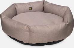K9 Ballistics Tough Ripstop Round Bolster Dog Bed, Taupe Premium Finish, Medium
