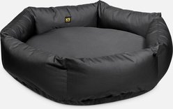 K9 Ballistics Tough Ripstop Round Bolster Dog Bed, Obsidian Black, Medium