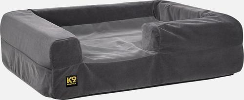 Show full view: K9 Ballistics Tough Ripstop 3.5 Orthopedic Bolster Dog Bed, Two-tone Gray Velvet, X-Large slide 2 of 5