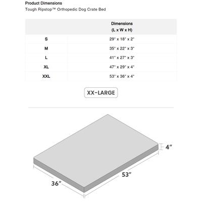 Show full view: K9 Ballistics Tough Ripstop Orthopedic Dog Crate Mat, Obsidian Black, XX-Large slide 6 of 9