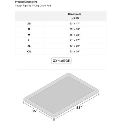 Show full view: K9 Ballistics Tough Ripstop Dog Crate Mat, Obsidian Black, XX-Large slide 5 of 8
