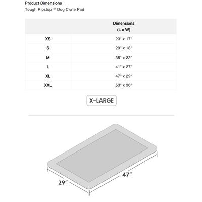 Show full view: K9 Ballistics Tough Ripstop Dog Crate Mat, Obsidian Black, X-Large slide 5 of 8
