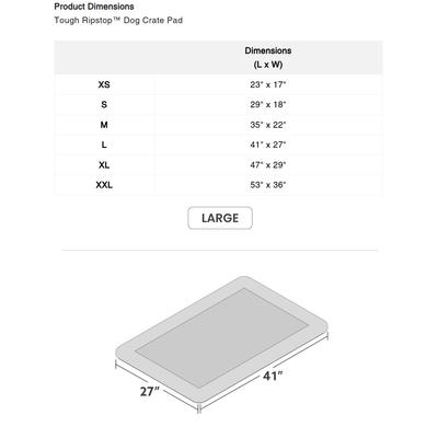 Show full view: K9 Ballistics Tough Ripstop Dog Crate Mat, Obsidian Black, Large slide 6 of 9