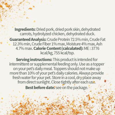 Show full view: Bab'in Flavour Mill Duck & Carrot Dog Food Topper, 45-gm jar slide 4 of 6