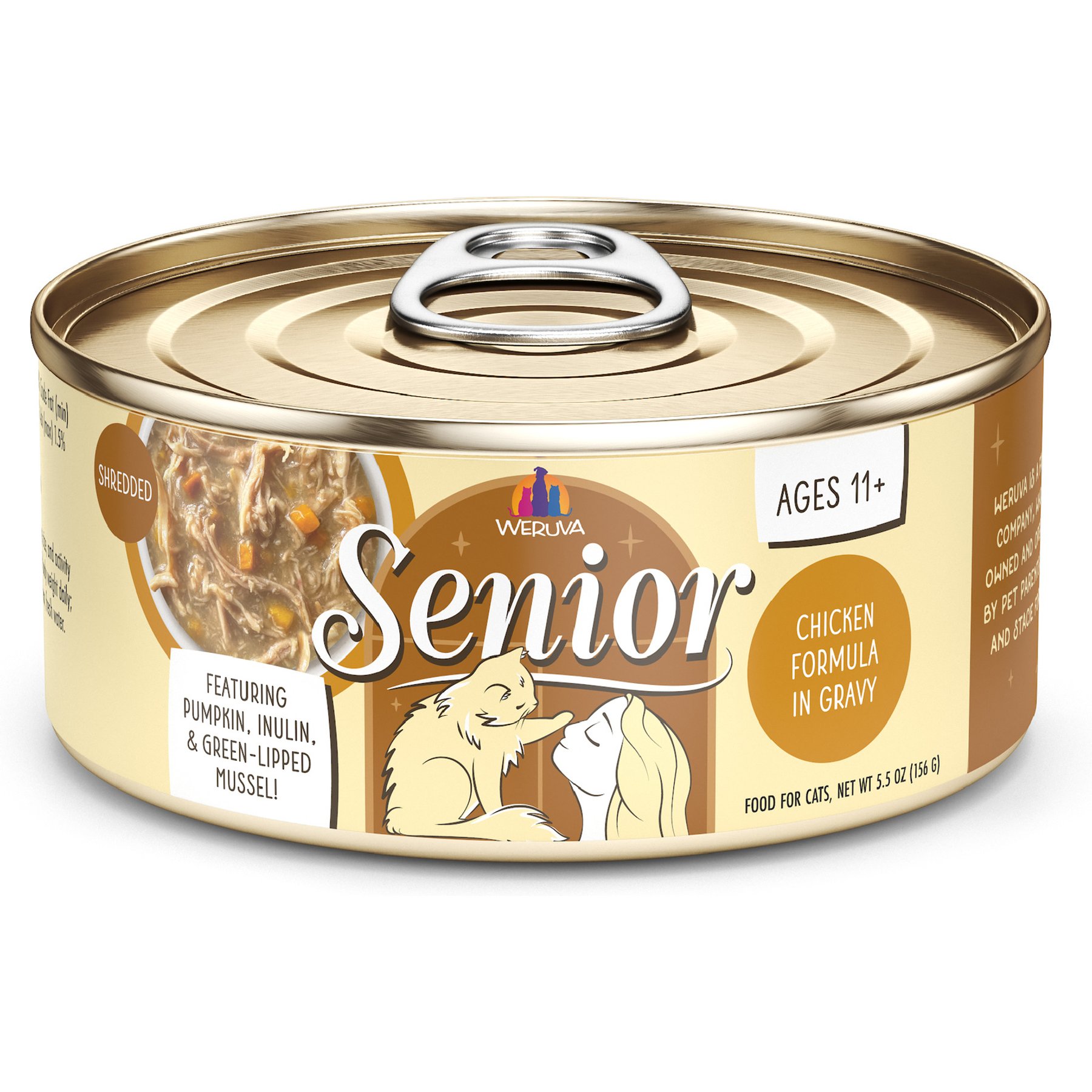Weruva Senior Grain-Free Chicken Formula in Gravy Wet Cat Food, 5.5-oz can, case of 8
