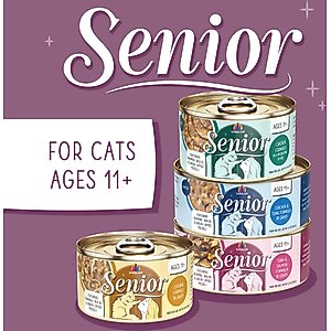 Weruva Senior Grain-Free Tuna & Salmon Formula in Gravy Wet Cat Food, 3-oz can, case of 12