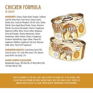 Weruva Senior Grain-Free Chicken Formula in Gravy Wet Cat Food, 3-oz can, case of 12