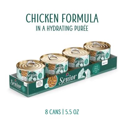 Show full view: Weruva Senior Grain-Free Chicken Formula in Hydrating Puree Wet Cat Food, 5.5-oz can, case of 8 slide 3 of 11