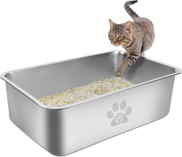 Show full view: Ptlom Paw Print High Sided Cat Litter Box, X-Large slide 1 of 10
