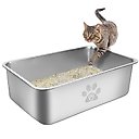 Ptlom Paw Print High Sided Cat Litter Box, X-Large